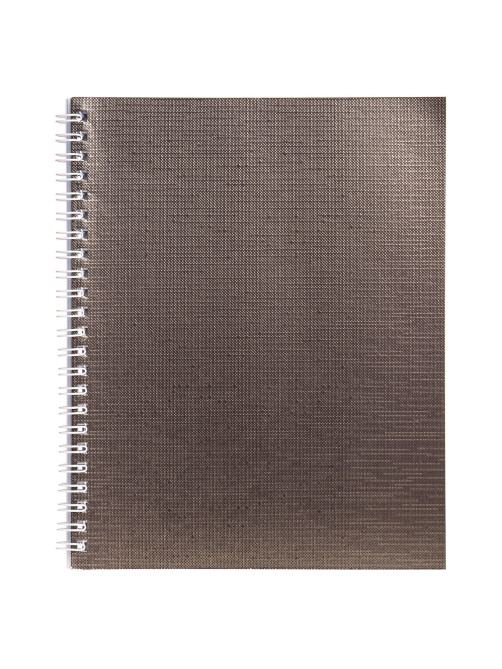 Тетрадь бумвинил, А5, 96 л., гребень, офсет №1, клетка, КОРИЧНЕВАЯ Metallic, HATBER, 059709, 96Т5бвВ1гр