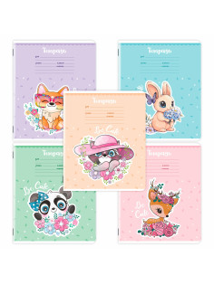Тетрадь 12 л. ЮНЛАНДИЯ, линия, обложка картон, BE CUTE, 107285