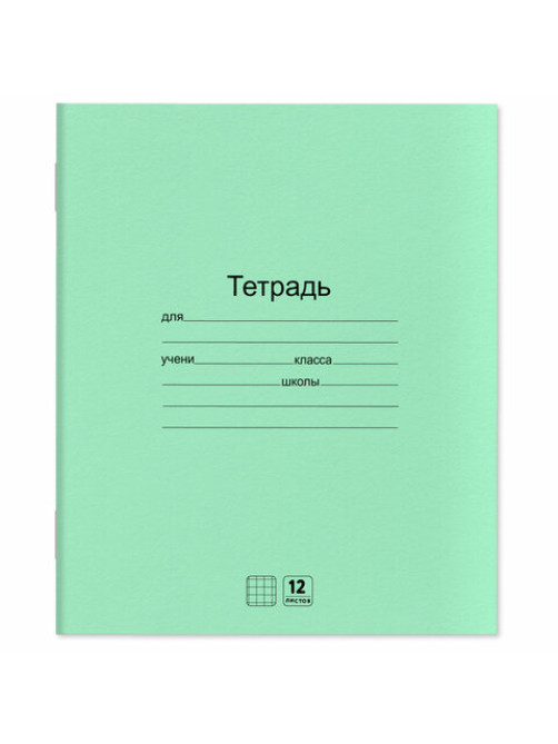 Тетради ДЭК 12 л. КОМПЛЕКТ 20 шт. с ЗЕЛЁНОЙ обложкой, ЮНЛАНДИЯ, клетка, 106741