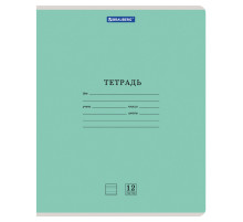 Тетрадь 12 л. BRAUBERG КЛАССИКА NEW узкая линия, обложка картон, ЗЕЛЕНАЯ, 105692