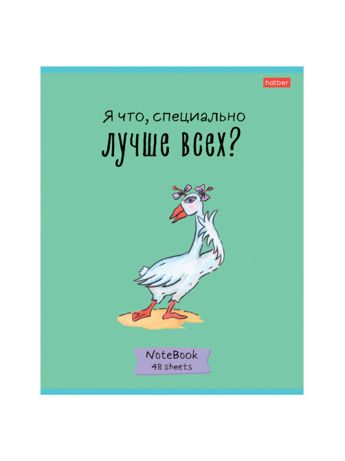 Тетрадь А5 48 л., HATBER скоба, клетка, обложка картон, 