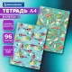 Тетрадь А4, 96 л., BRAUBERG, гребень, клетка, TWIN-лак, 