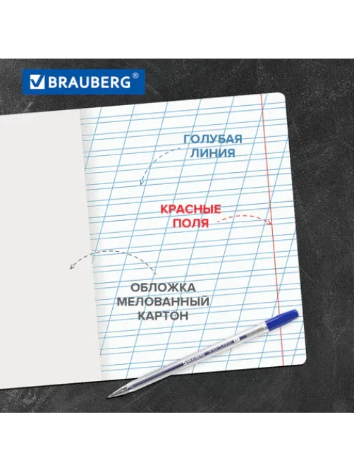 Тетради ДЭК 12 л. КОМПЛЕКТ 10 шт. BRAUBERG КЛАССИКА, косая линия, обложка картон, ЗЕЛЕНАЯ, 107061