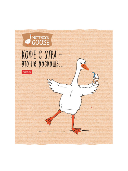 Тетрадь А5 48 л., HATBER скоба, клетка, обложка картон, 