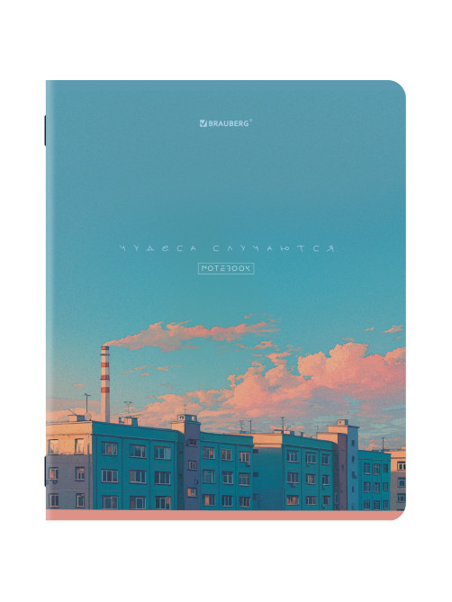 Тетради ДЭК А5 48 л. КОМПЛЕКТ 5 шт. BRAUBERG скоба, клетка, матовая ламинация, МНОГОЭТАЖКИ, 404938