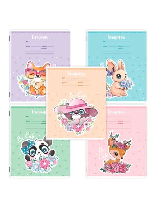 Тетрадь 12 л. ЮНЛАНДИЯ, линия, обложка картон, BE CUTE, 107285