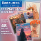 Тетрадь А5, 48 л., BRAUBERG, скоба, клетка, матовая ламинация, 