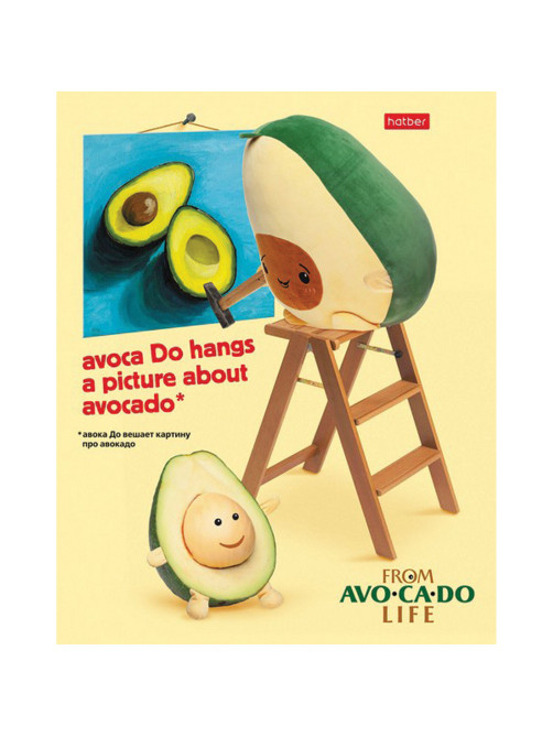 Тетрадь А5, 48 л., HATBER, скоба, клетка, обложка картон, AvoCaDo life (5 видов в спайке), 48Т5В1