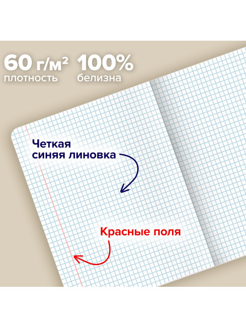 Тетради ДЭК А5 48 л. КОМПЛЕКТ 5 шт. BRAUBERG скоба, клетка, матовая ламинация, ABSTRACT, 404931