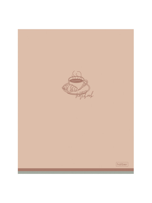 Тетрадь А5 48 л., HATBER скоба, клетка, Soft-touch ламинация, 