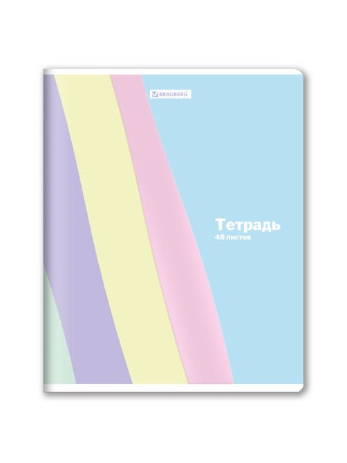 Тетрадь А5 48 л. BRAUBERG скоба, клетка, выборочный лак, кросс-серия PASTEL, 405189