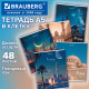 Тетрадь А5, 48 л., BRAUBERG, скоба, клетка, глянцевый лак, 