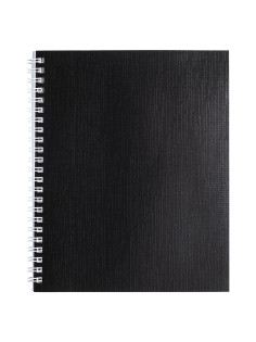 Тетрадь бумвинил, А5, 96 л., гребень, офсет №1, клетка, ЧЕРНАЯ Metallic, HATBER, 059708, 96Т5бвВ1гр
