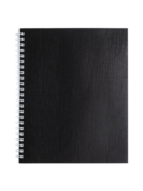 Тетрадь бумвинил, А5, 96 л., гребень, офсет №1, клетка, ЧЕРНАЯ Metallic, HATBER, 059708, 96Т5бвВ1гр