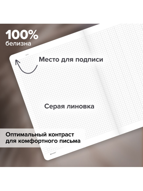Тетрадь А4 96 л. BRAUBERG, на сшивке с корешком, клетка, обложка картон, 