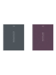 Тетрадь А5, 80 л., HATBER, гребень, клетка, Soft-touch ламинация, 