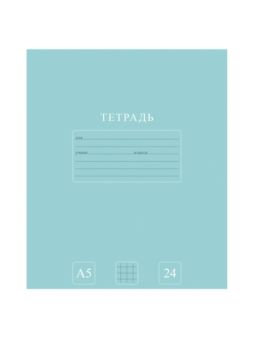 Тетрадь 24 л., HATBER-ECO клетка, офсет №2 ЭКОНОМ, обложка картон, PUREcolour (микс в спайке), 092112, 24Т5C1