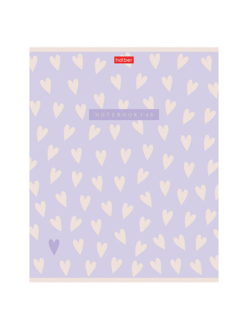 Тетрадь А5 48 л., HATBER, скоба, клетка, обложка картон, тиснение, LOVE IS... (микс в спайке), 093099, 48Т5тВ1