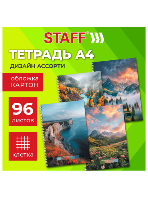 Тетрадь А4 96 л. STAFF 