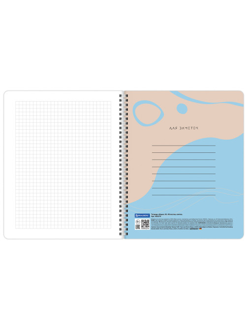 Тетради ДЭК А5 48 л. КОМПЛЕКТ 4 шт., BRAUBERG, гребень, клетка, 80 г/м2, Soft-Touch, 
