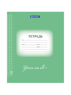 Тетрадь 12 л. BRAUBERG ЭКО 