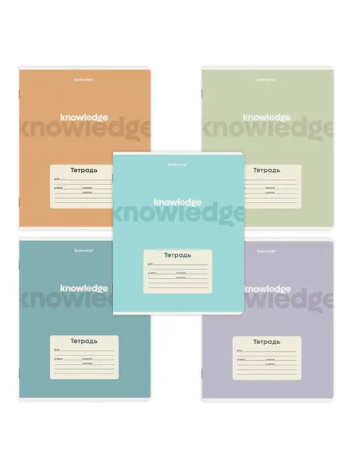 Тетрадь 24 л. BRAUBERG, линия, обложка картон, KNOWLEDGE, 107309