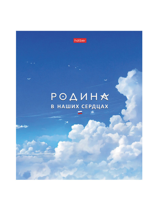 Тетрадь А5 48л. HATBER скоба, клетка, обложка картон, Я люблю Россию (микс в спайке), 088671, 48Т5В1