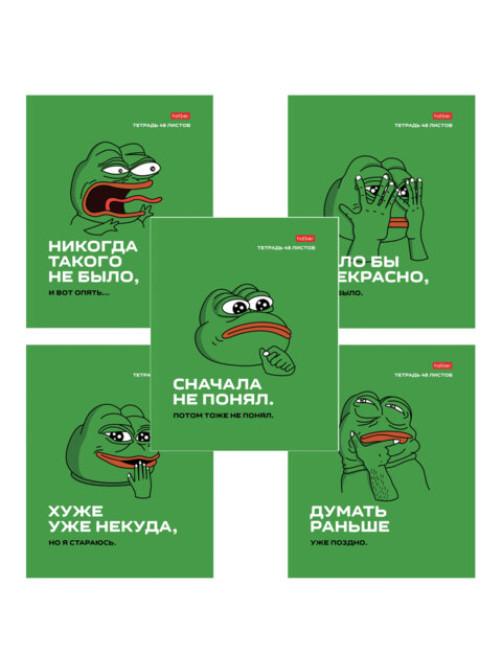 Тетрадь А5 48 л., HATBER скоба, клетка, обложка картон, 