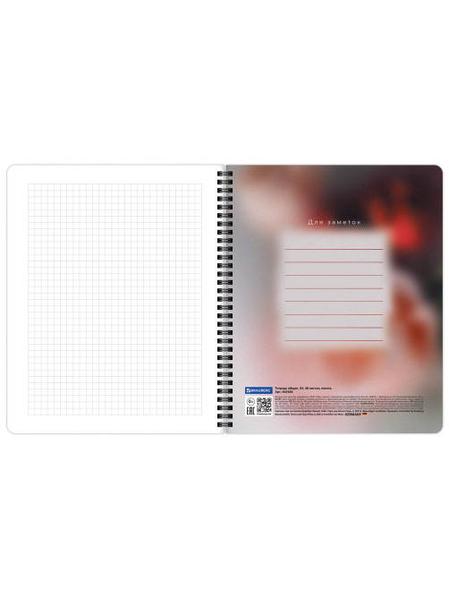 Тетради ДЭК А5 48 л. КОМПЛЕКТ 4 шт., BRAUBERG, гребень, клетка, 80 г/м2, Soft-Touch, 