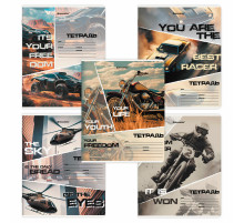 Тетрадь 24 л. BRAUBERG, клетка, обложка картон, AUTO-MOTO, 107307