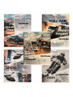 Тетрадь 24 л. BRAUBERG, клетка, обложка картон, AUTO-MOTO, 107307