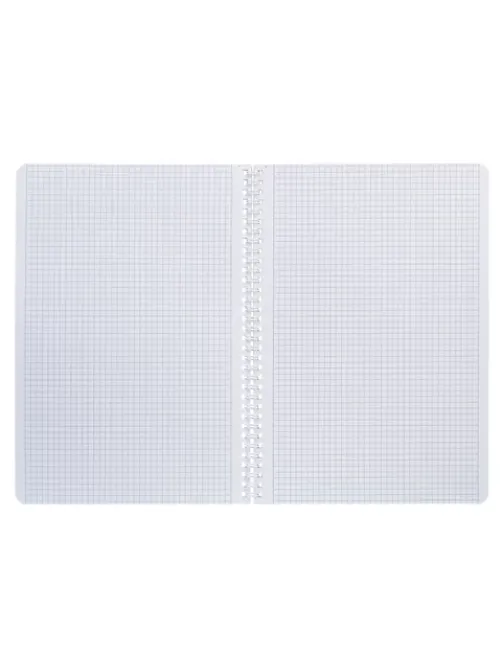 Тетрадь А4 80 л., HATBER, гребень, клетка, Soft-touch ламинация, цветной срез, 