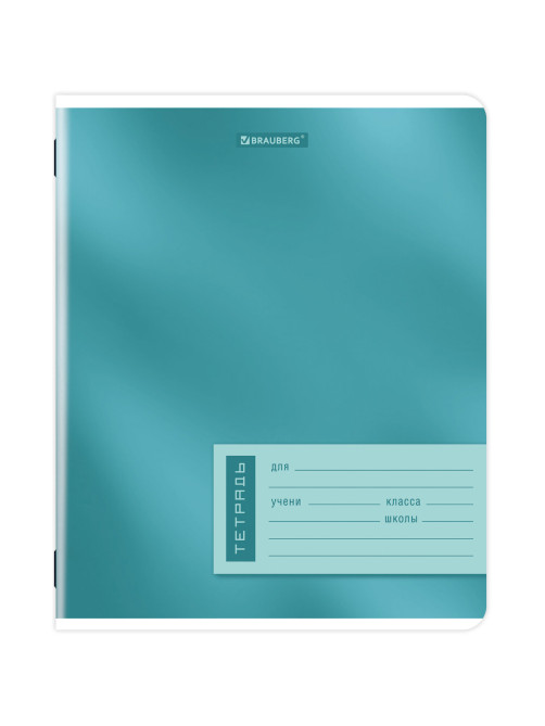 Тетрадь 12 л. BRAUBERG клетка, обложка картон, ONE COLOUR, 107776
