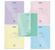 Тетрадь пластиковая обложка (прозрачная) 18 листов, линия, BRAUBERG 