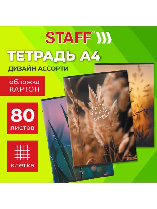Тетрадь А4 80 л. STAFF 