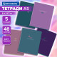 Тетради ДЭК А5 48 л. КОМПЛЕКТ 5 шт. BRAUBERG, скоба, клетка, SoftTouch, 
