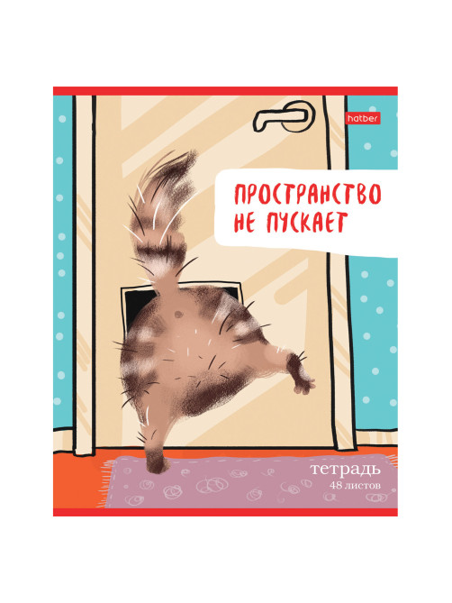 Тетрадь А5 48 л., HATBER скоба, линия, обложка картон, 