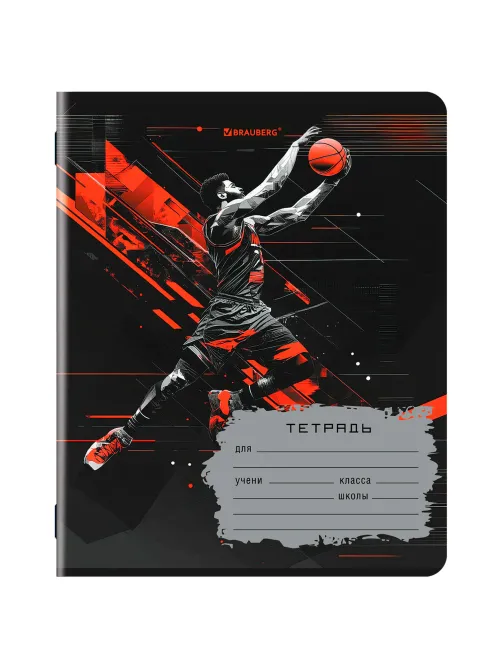 Тетрадь 18 л. BRAUBERG, клетка, обложка картон, MEN'S SPORT, 107294
