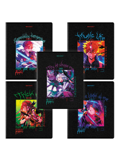 Тетрадь А5, 48 л. BRAUBERG, скоба, клетка, глянцевый лак, 