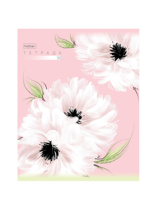 Тетрадь А5, 96 л., HATBER, скоба, клетка, тиснение, 