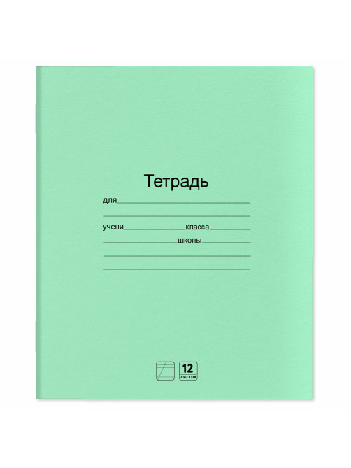 Тетради ДЭК 12 л. КОМПЛЕКТ 10 шт. с ЗЕЛЁНОЙ обложкой, ЮНЛАНДИЯ, косая линия, 106748