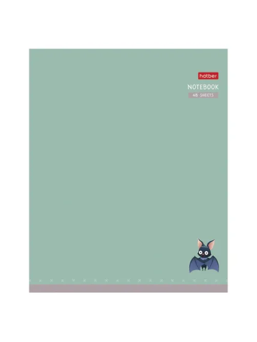 Тетрадь А5 48 л., HATBER скоба, клетка, Soft-touch ламинация, 