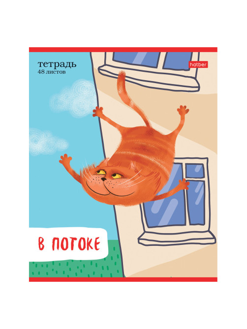 Тетрадь А5 48 л., HATBER скоба, линия, обложка картон, 
