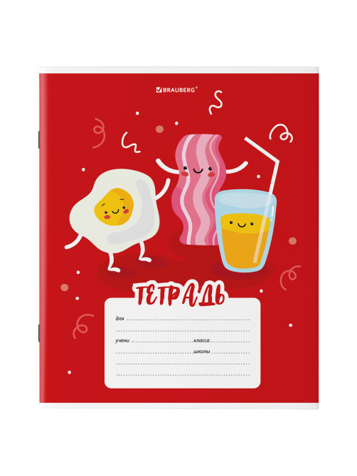 Тетрадь 18 л. BRAUBERG клетка, обложка картон, 