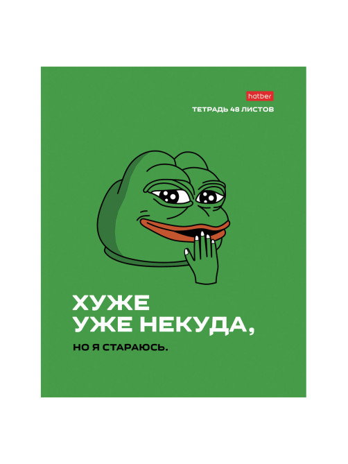 Тетрадь А5 48 л., HATBER скоба, клетка, обложка картон, 