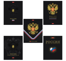 Тетрадь А5 48 л., HATBER, скоба, клетка, матовая ламинация, 3D-фольга, 3D-лак, Россия (микс), 093210, 48Т5лофлВ1