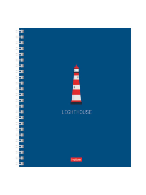 Тетрадь А5, 96 л., HATBER, гребень, клетка, Soft-touch ламинация, 