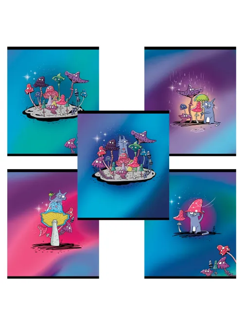Тетрадь А5 48 л. ПЗБМ, скоба, клетка, Soft Touch, брайль 3D, 