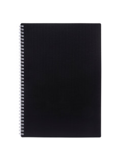 Тетрадь обложка пластик, А4, 80 л., гребень, клетка, HATBER, 