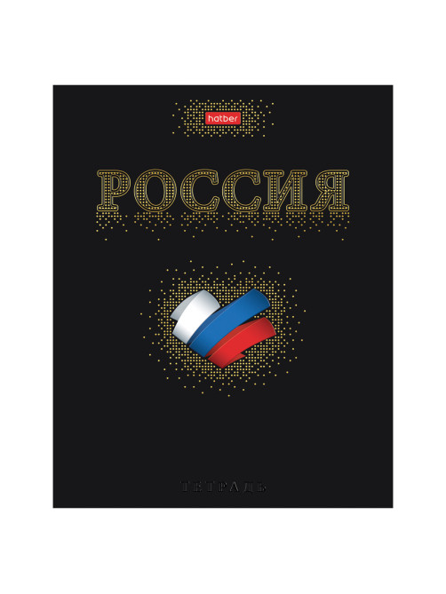 Тетрадь А5 48 л., HATBER, скоба, клетка, матовая ламинация, 3D-фольга, 3D-лак, Россия (микс), 093210, 48Т5лофлВ1